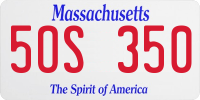 MA license plate 5OS350
