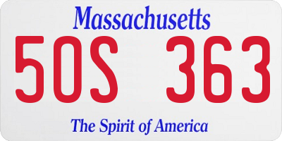 MA license plate 5OS363