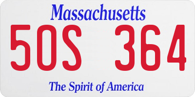 MA license plate 5OS364
