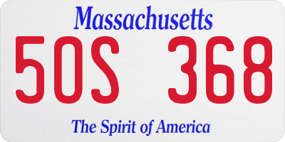 MA license plate 5OS368