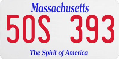 MA license plate 5OS393