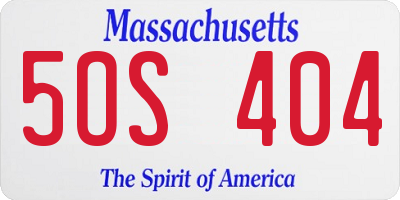 MA license plate 5OS404