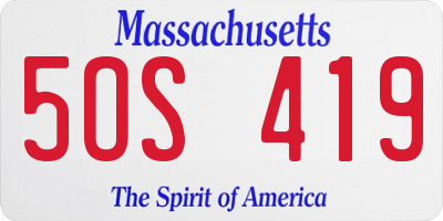 MA license plate 5OS419