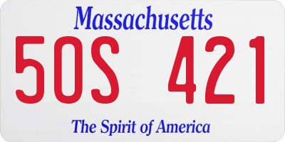 MA license plate 5OS421