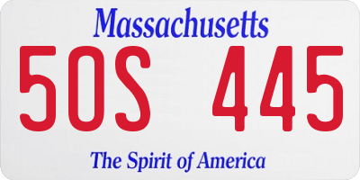MA license plate 5OS445