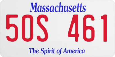 MA license plate 5OS461
