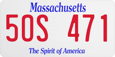 MA license plate 5OS471