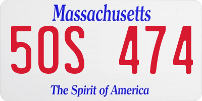 MA license plate 5OS474