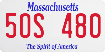 MA license plate 5OS480