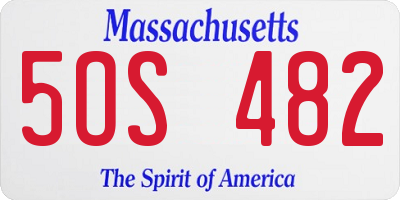 MA license plate 5OS482