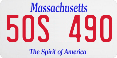 MA license plate 5OS490
