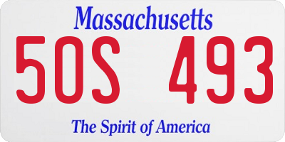 MA license plate 5OS493