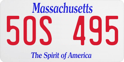 MA license plate 5OS495