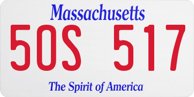 MA license plate 5OS517
