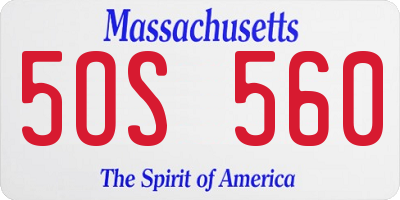 MA license plate 5OS560