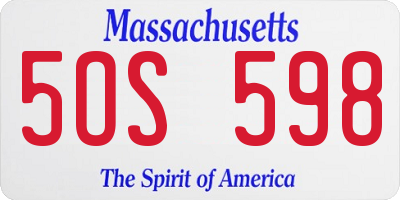MA license plate 5OS598