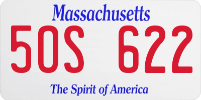 MA license plate 5OS622