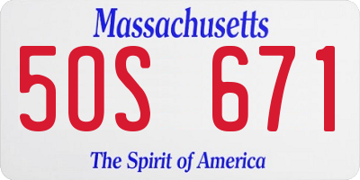 MA license plate 5OS671