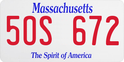 MA license plate 5OS672
