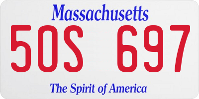 MA license plate 5OS697