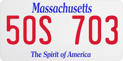 MA license plate 5OS703