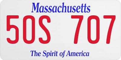 MA license plate 5OS707