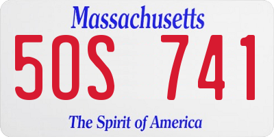 MA license plate 5OS741