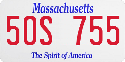 MA license plate 5OS755