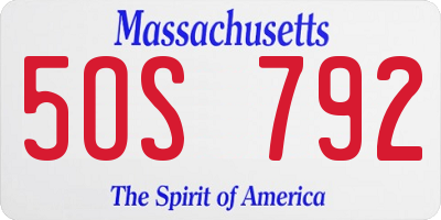 MA license plate 5OS792