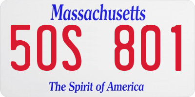 MA license plate 5OS801