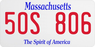 MA license plate 5OS806