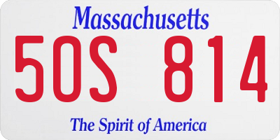 MA license plate 5OS814