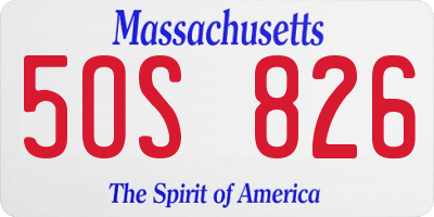 MA license plate 5OS826