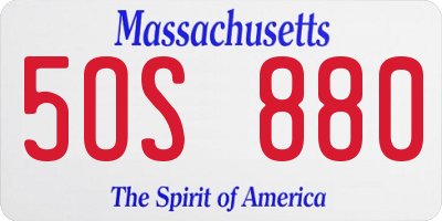 MA license plate 5OS880