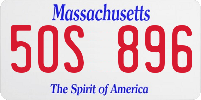 MA license plate 5OS896