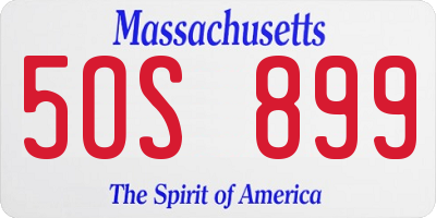 MA license plate 5OS899