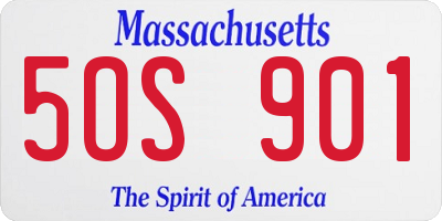 MA license plate 5OS901
