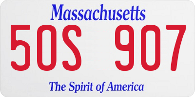 MA license plate 5OS907