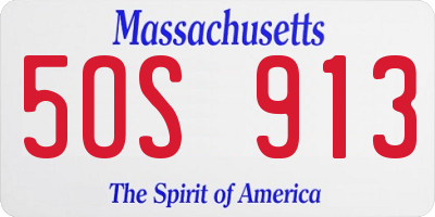 MA license plate 5OS913