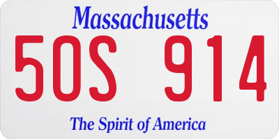 MA license plate 5OS914