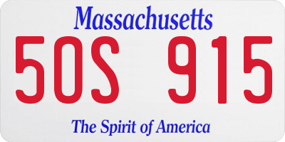 MA license plate 5OS915