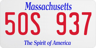 MA license plate 5OS937