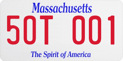 MA license plate 5OT001