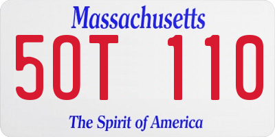 MA license plate 5OT110