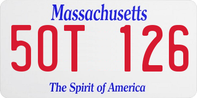 MA license plate 5OT126
