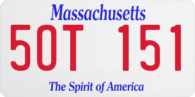 MA license plate 5OT151