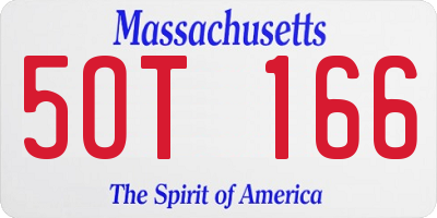 MA license plate 5OT166