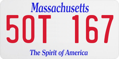 MA license plate 5OT167
