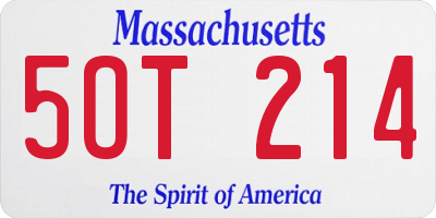 MA license plate 5OT214