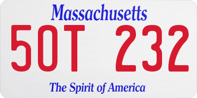 MA license plate 5OT232